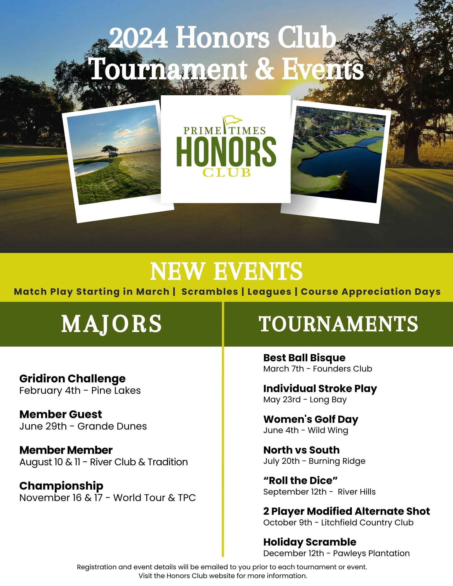 Image: 2024 Honors Club Tournaments & Events