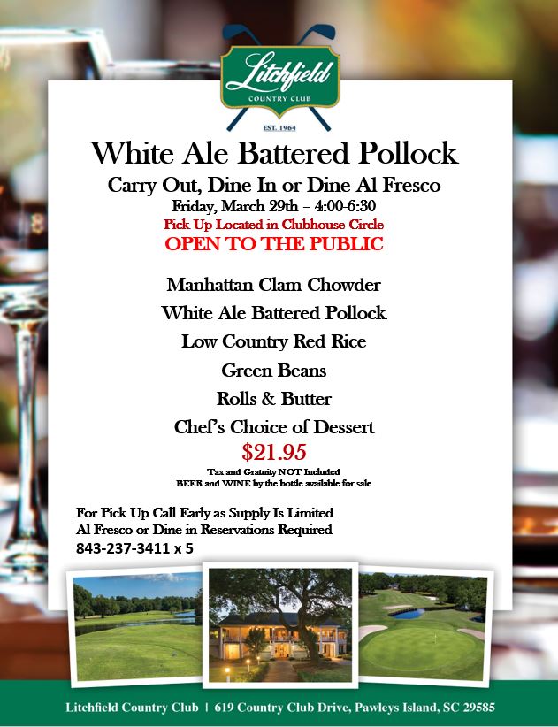 Image: Litchfield Country Club White Ale Battered Pollock