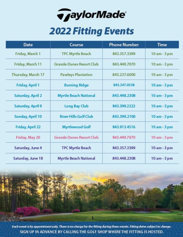 Image: 2022 TaylorMade Fitting Events