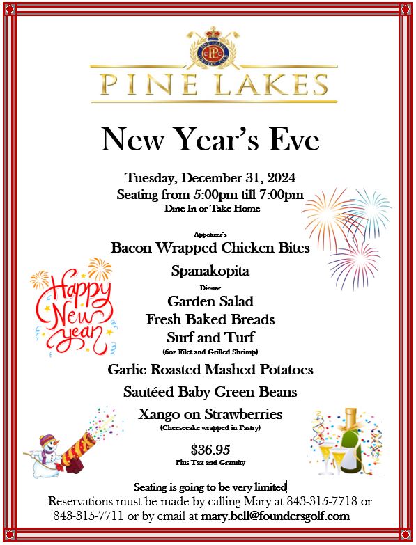 Image: Pine Lakes Country Club New Year's Eve Dinner