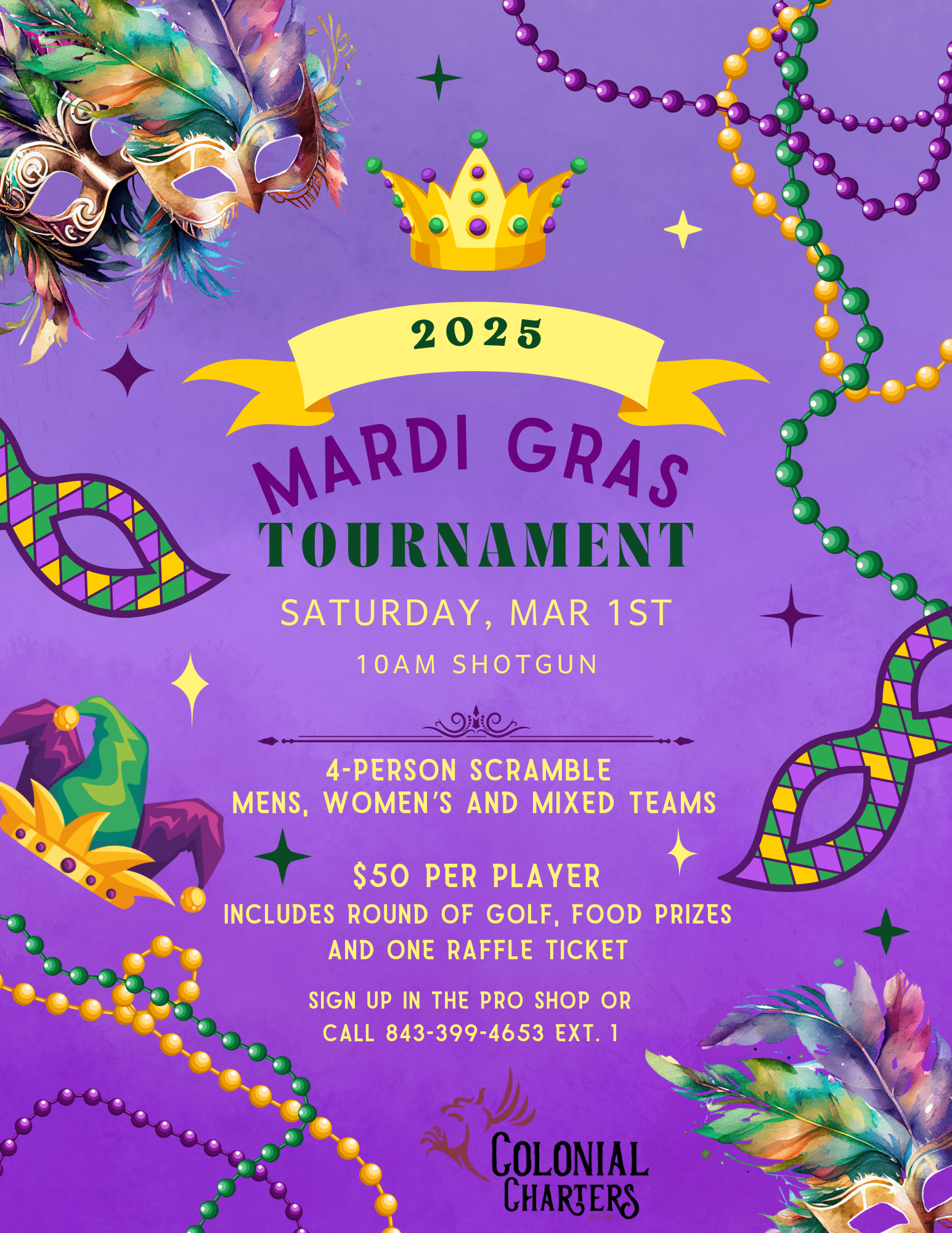 Image: Colonial Charters Mardi Gras Scramble - March 1st